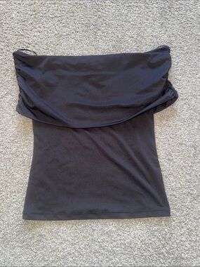 H&M Black Fold-Over Strapless Tank Top
